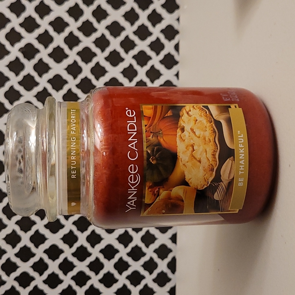 Yankee Candle BE THANKFUL Lg 22oz Jar Retired HTF!!